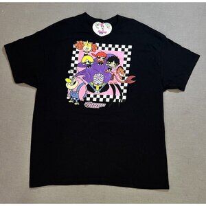 Cartoon Network Powerpuff Girls‎ Shirt Mens XL Black Logo Short Sleeve Tee